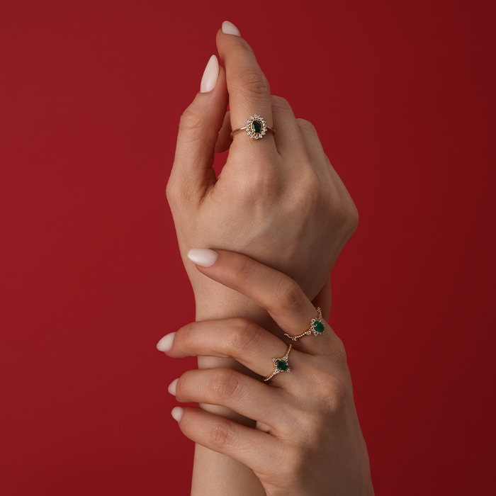 Çiçek Form Burgu Detaylı Altın Yüzük - Rayna (1)