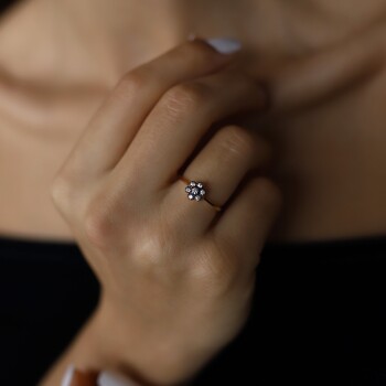 Çiçek Formlu Vintage Yüzük - Rayna (1)