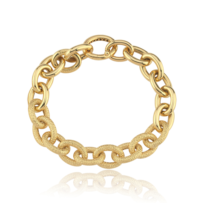 Çift Dokulu Modern Zincir Bileklik - Tuana