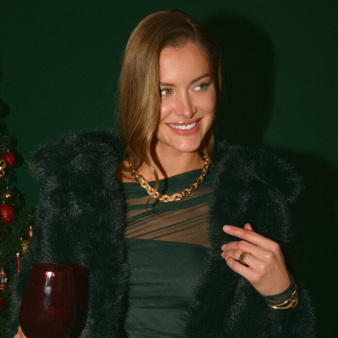 Çift Dokulu Modern Zincir Kolye - 2