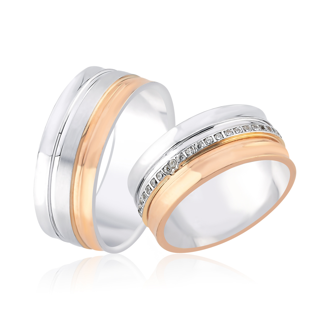 Çift Renkli Tasarım Çift Alyans - 1