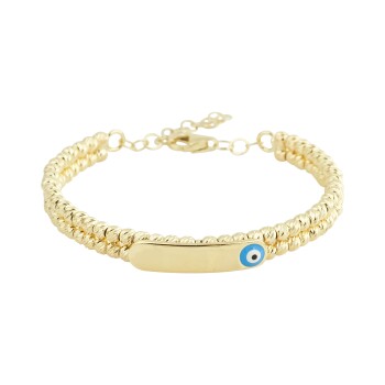 Çift Sıra Dorikalı Nazar Plaka Çocuk Kelepçesi - Melike