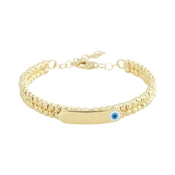 Çift Sıra Dorikalı Nazar Plakalı Çocuk Kelepçesi - Melike