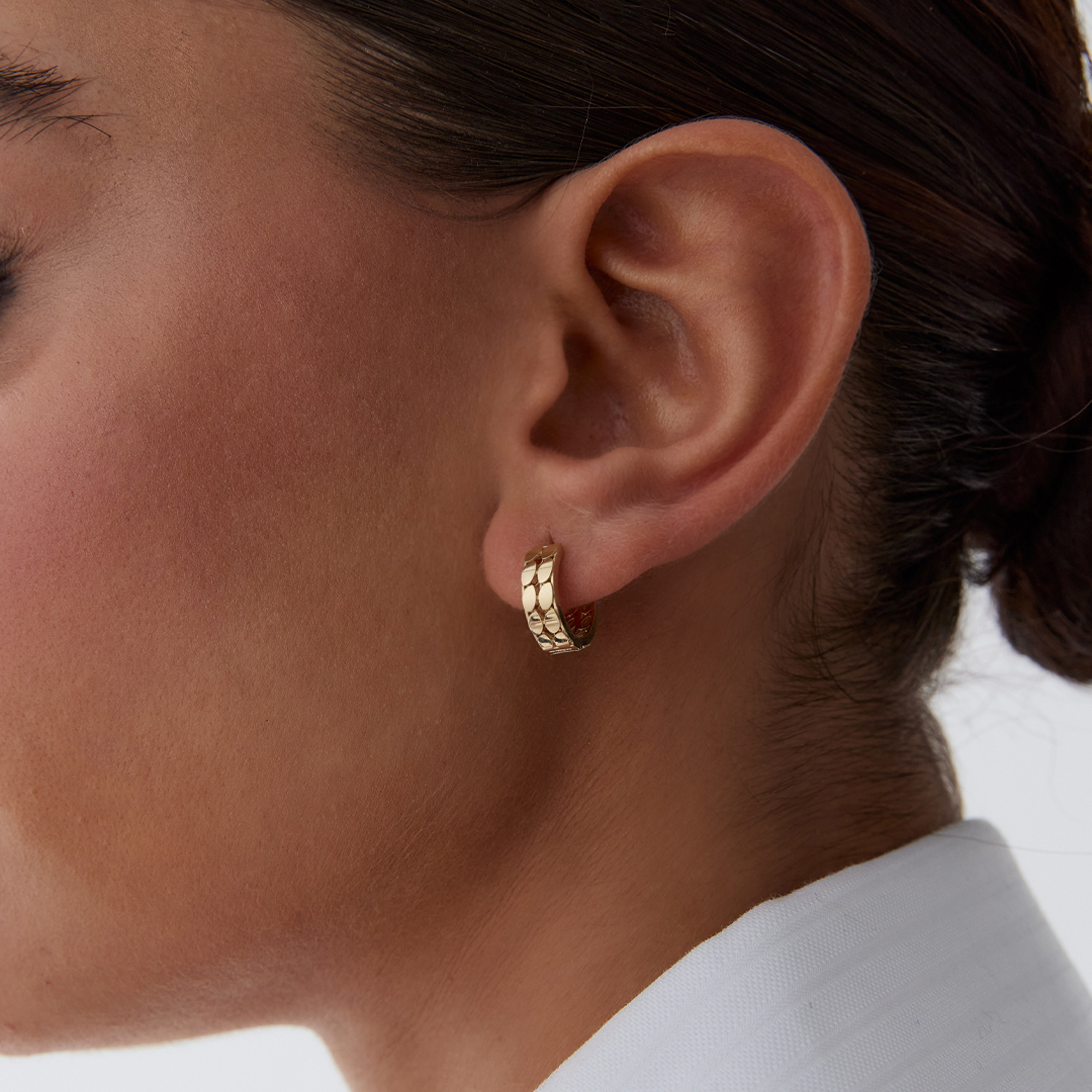 Çift Sıra Pullu Halka Küpe - Rayna