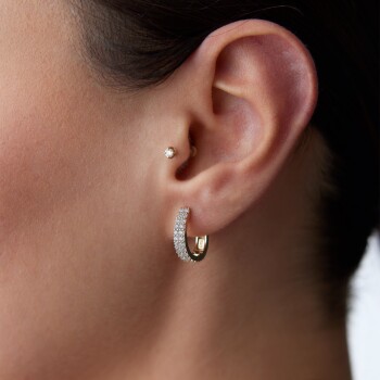 Çift Sıra Taşlı Küpe - Murat Özcan