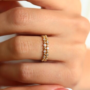 Çift Sıra Taşlı Yüzük - Rayna (1)