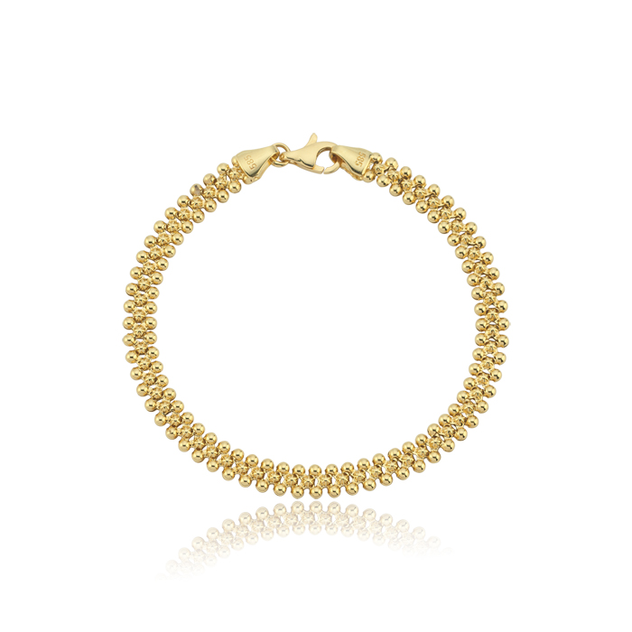 Çift Sıra Top Zincir Altın Bileklik - Manos