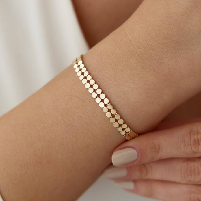 Çift Sıra Yuvarlak Desen Bileklik - 1