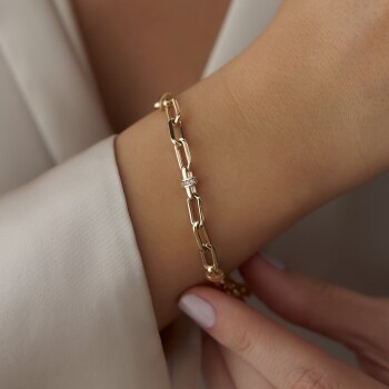 Çift Taraflı Taşlı Mineli Ataç Bileklik - Mazi