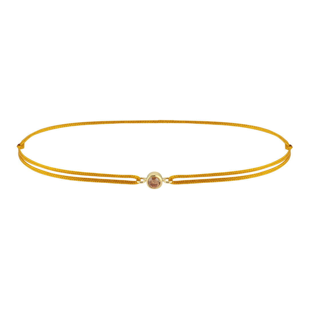 Citrine Doğum Taşı İpli Bileklik - 1