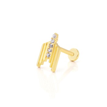 Çizgi Model Beş Taşlı Tragus Piercing - Alen