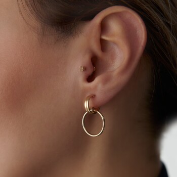 Çizgili Halka Sallantılı Küpe - Koçak (1)