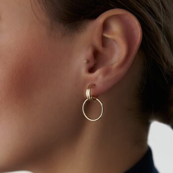 Çizgili Halka Sallantılı Küpe - Koçak