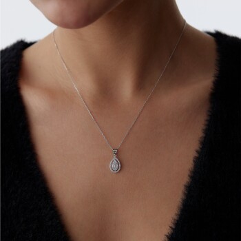 Crystal Tear Damla Baget Kolye - Koçak