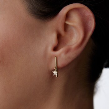 Çubuk Üstü Yıldız Küpe - Gökhan Bera