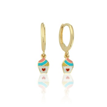 Cupcake Halka Sallantılı Çocuk Küpesi - Melike