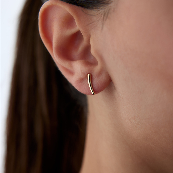 Curve Vidalı küpe - Gökhan Bera