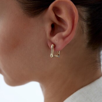 Dalga Square Küpe - Arax (1)