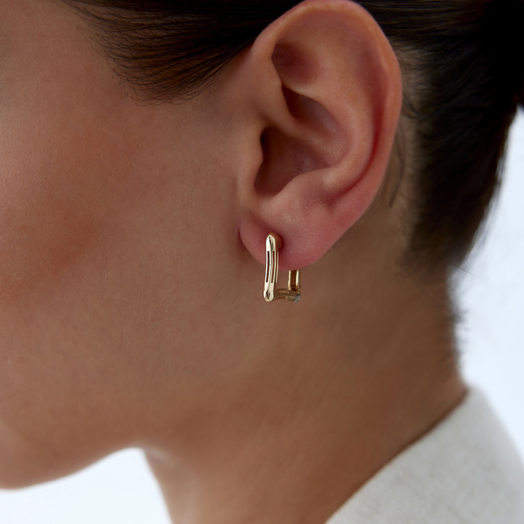 Dalga Square Küpe - 1