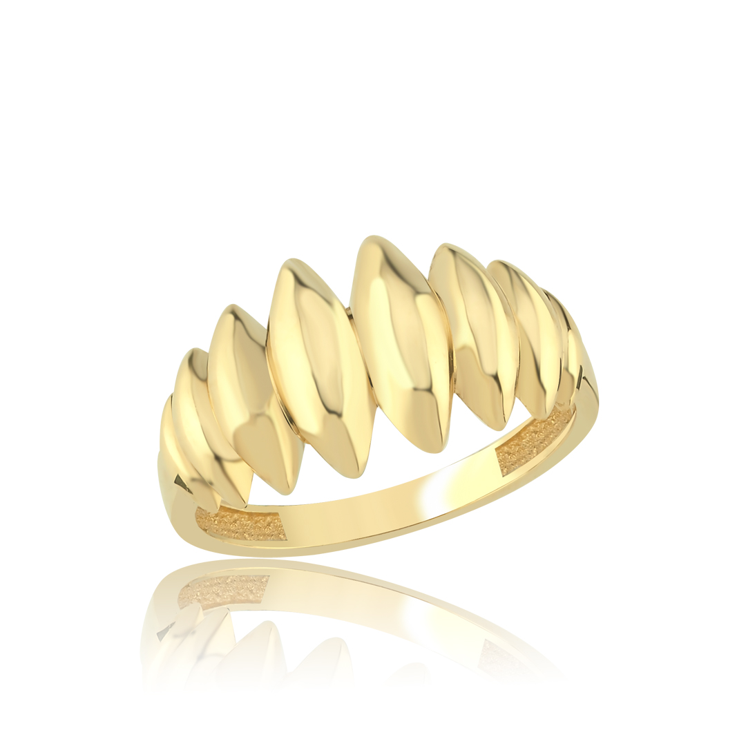 Dalgalı Midye Form Altın Yüzük - 1