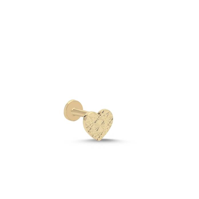 Damgalı Kalp Tragus Piercing - 1