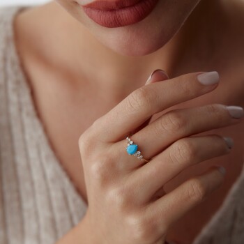 Damla Firuze Taşlı Yüzük - Nüans