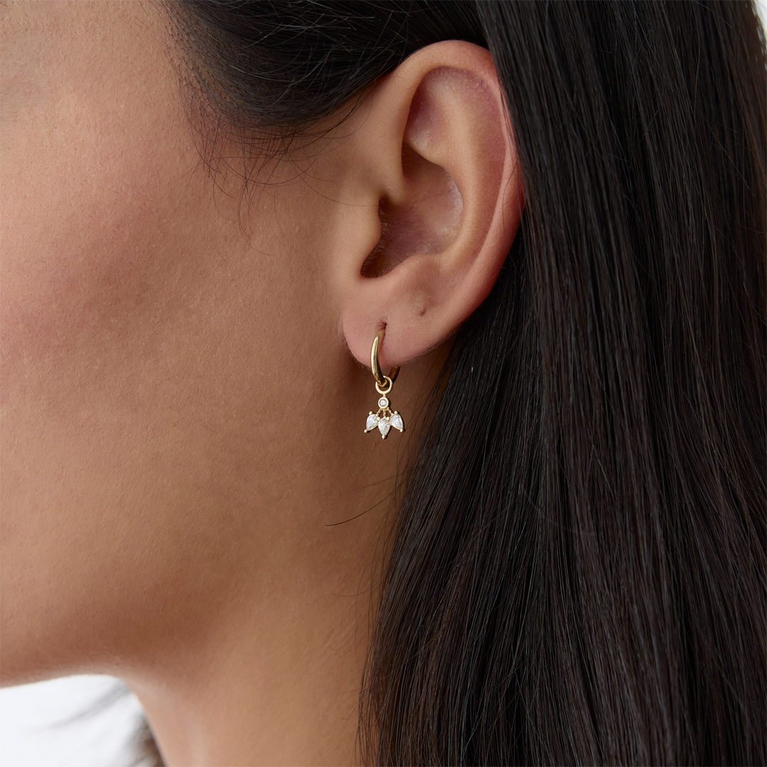 Damla Taşlı Sallantılı Küpe - 1