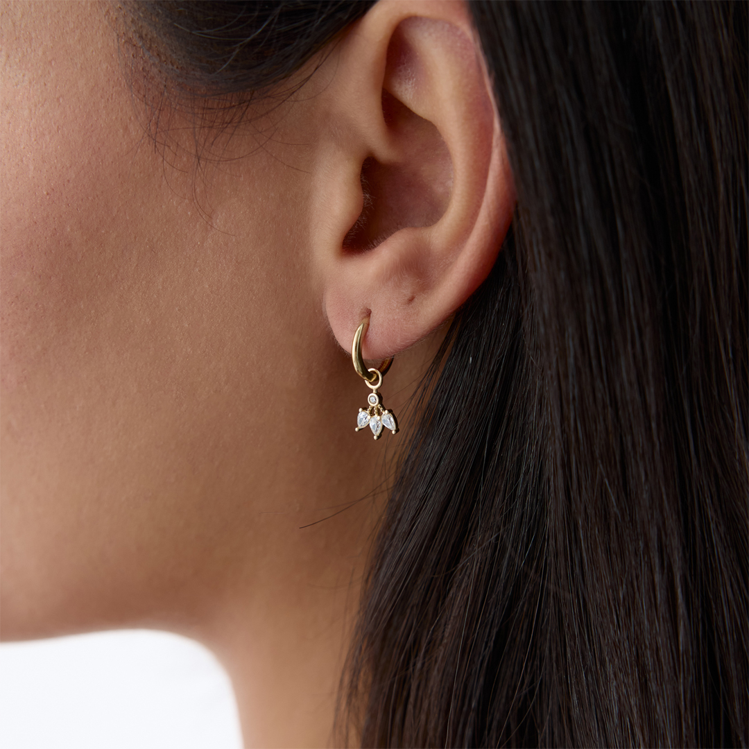 Damla Taşlı Sallantılı Küpe - 2