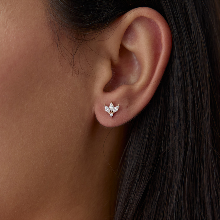 Damla Taşlı Vidalı Küpe - Rayna