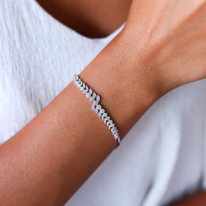 Damla Taşlı Yaprak Set - 2