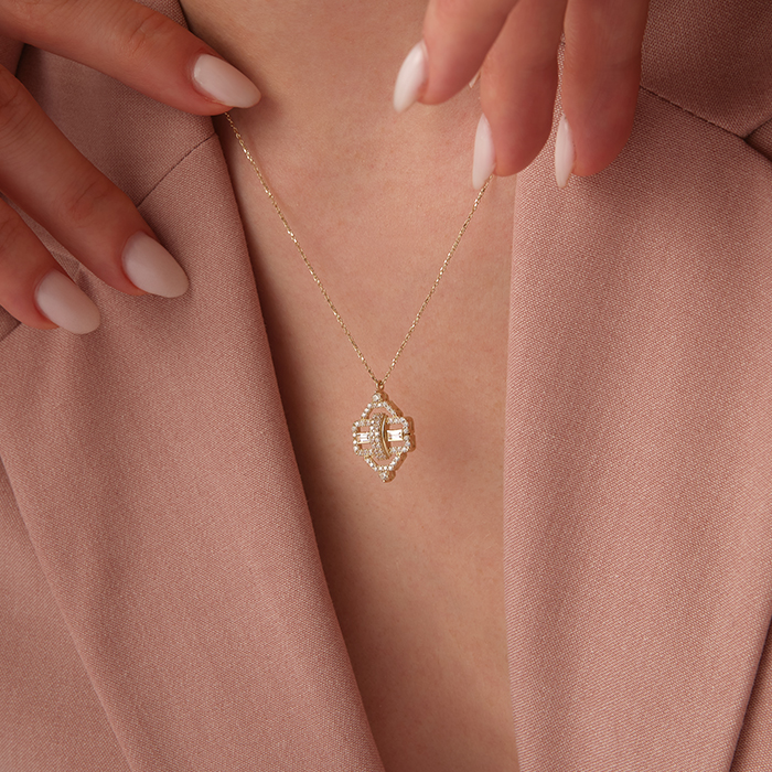 Decora Baget Altın Kolye - Rayna