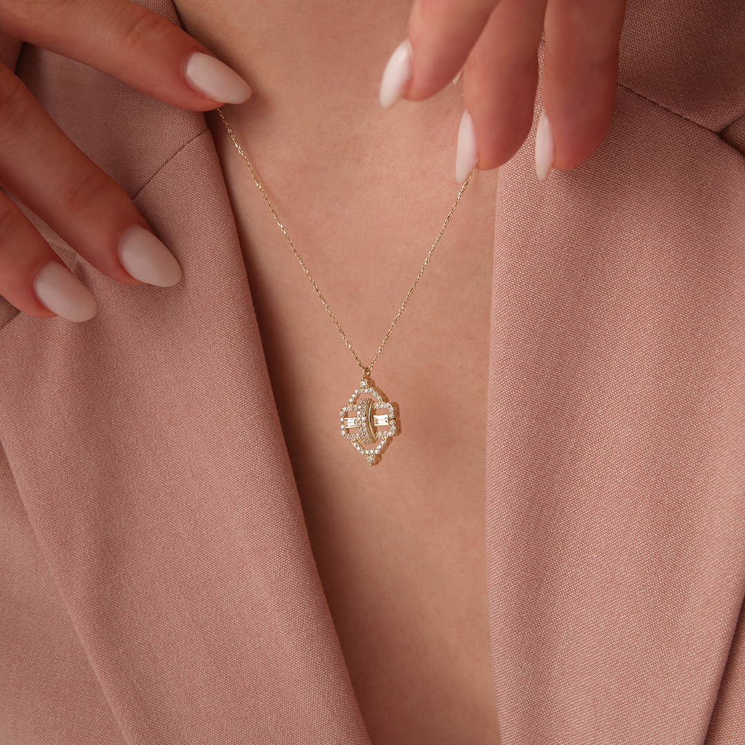 Decora Baget Altın Kolye - 1