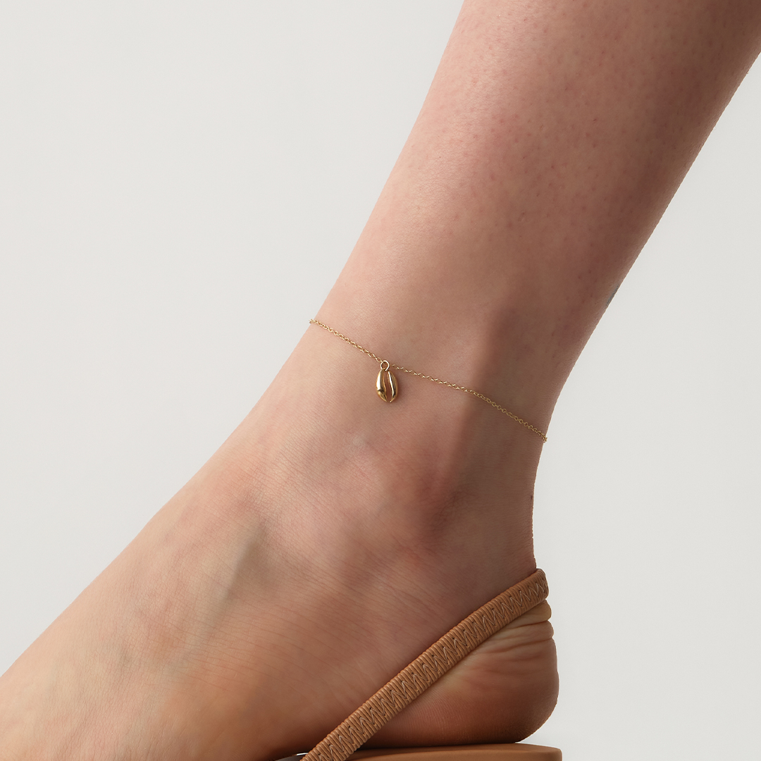 Deniz Kabuğu Figürlü Altın Halhal - 1