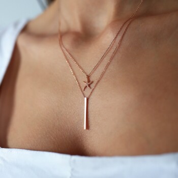 Deniz Yıldızı Çubuklu İkili Kolye - Rayna