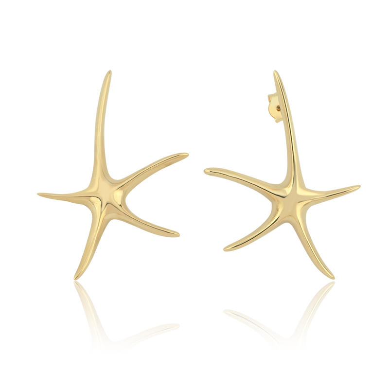 Deniz Yıldızı Vidalı Küpe - Mavi Tuna