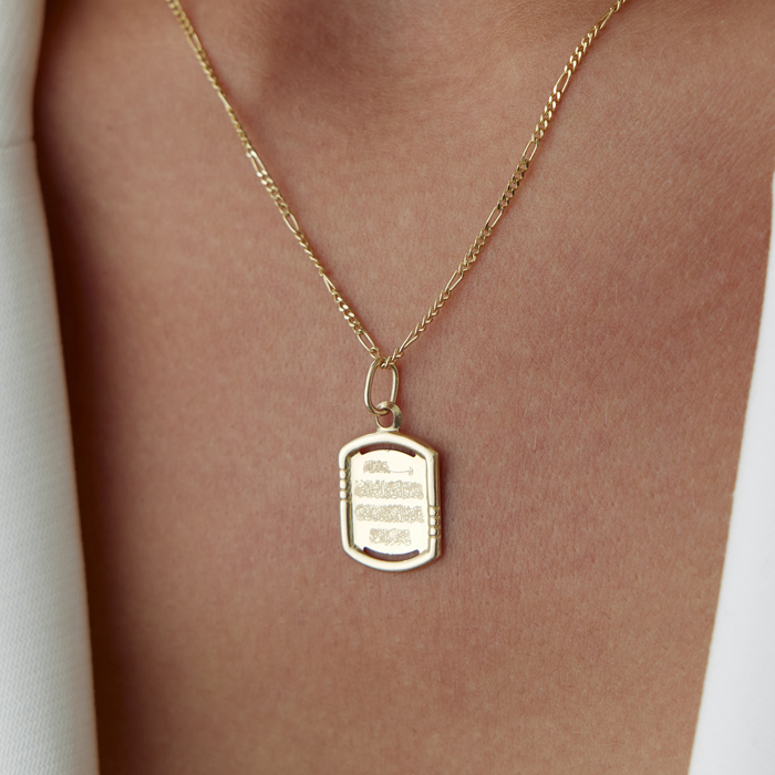 Dikdörgen Plaka Dua Kolye - Koçak