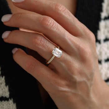 Dikdörtgen Baget Yüzük - Oragold Orhan