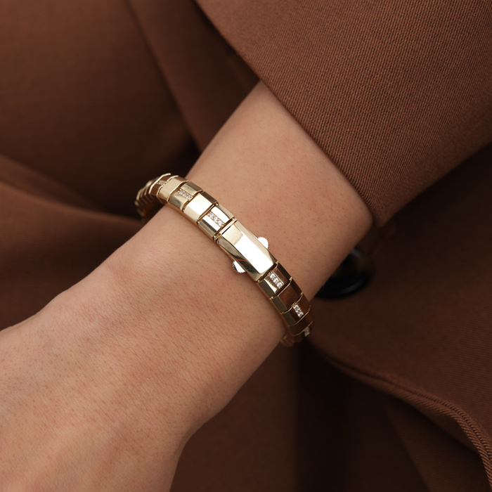 Dikdörtgen Blok Taşlı Altın Bileklik - Mg Gold