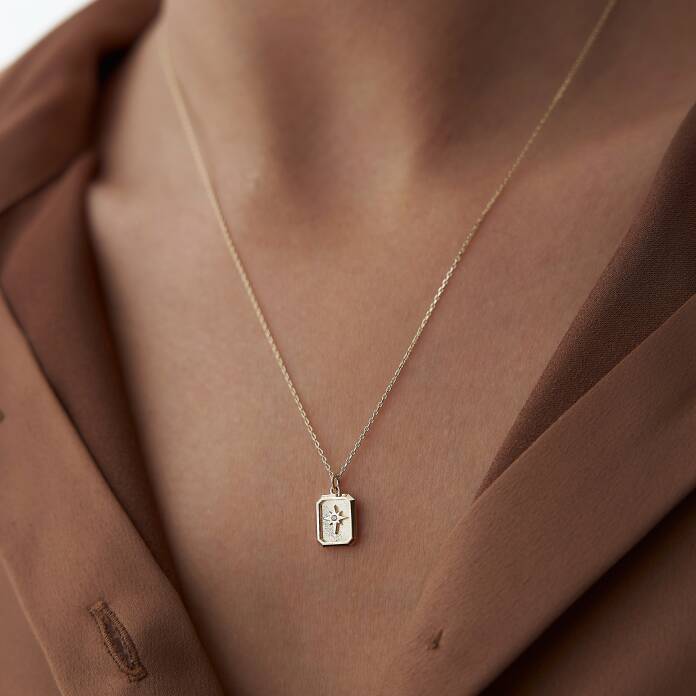 Dikdörtgen Form Kutup Yıldızı Kolye - 2