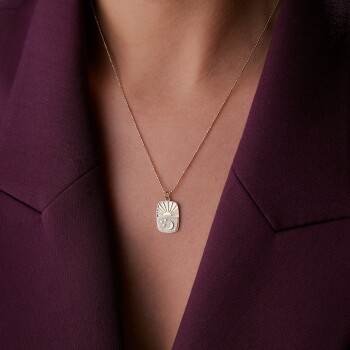 Dikdörtgen Plaka Gündüz Gece Kolye - Cemart (1)