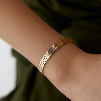 Dikdörtgen Üç Sıra Sade Bileklik - Özer