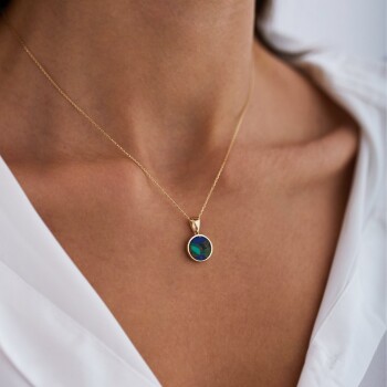 Doğal Firuze Dünya Kolye - Rayna