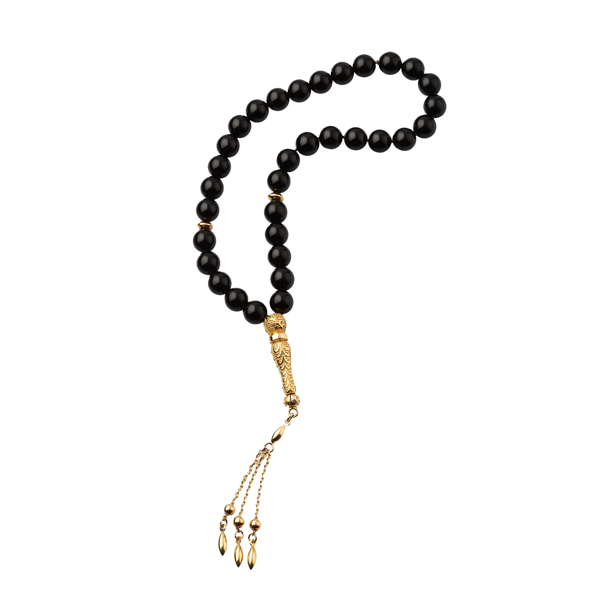 Doğal Taş Altın Tesbih - Zere