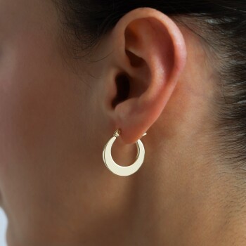 Dolgu Hilal Halka Küpe - Cemart