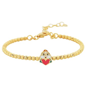 Dorikalı Kalp Tutan Bunny Çocuk Kelepçesi - Melike