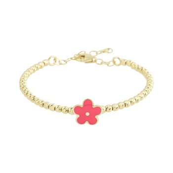 Dorikalı Pembe Çiçekli Çocuk Kelepçesi - Melike