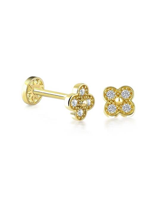 Dört Kenarlı Taşlı Tragus Piercing - 2