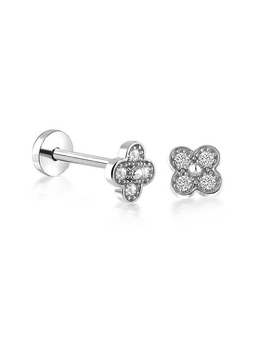 Dört Kenarlı Taşlı Tragus Piercing - 4