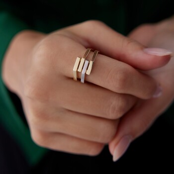 Dört Sıra Köşeli Yüzük - Koçak