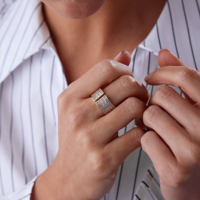 Dört Sıra Taşlı Chest Yüzük - 1